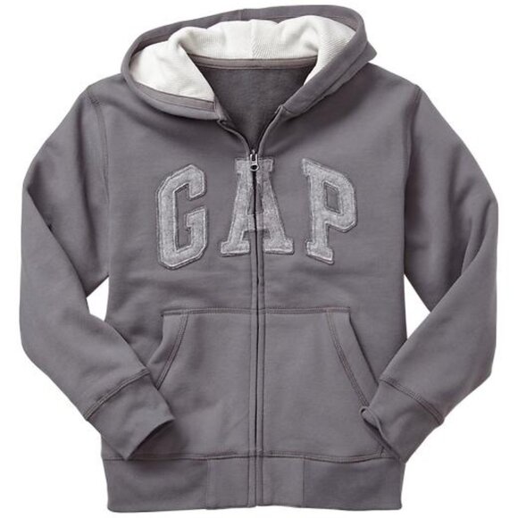 NWT GAP Boys Arch Logo Pullover Hoodie Sweatshirt Activewear Grey M XL 8 12 - Picture 1 of 1